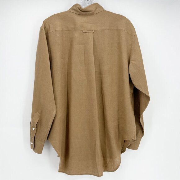 Polo RALPH LAUREN Women's Oversize Fit Linen Shirt in Tan Sz XS - Picture 7 of 13